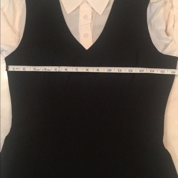 Kate Spade bow tie crepe dress a-line black white - Picture 6 of 9